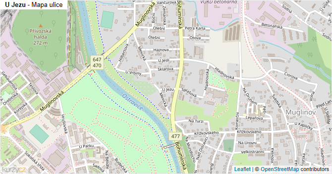 U Jezu - mapa ulice