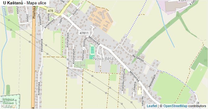 U Kaštanů - mapa ulice