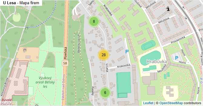 U Lesa - mapa firem