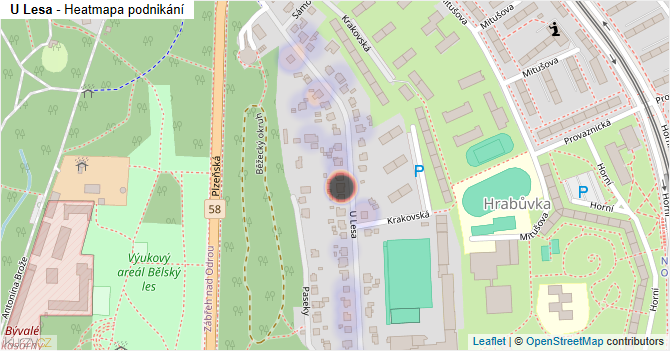 U Lesa - mapa podnikání