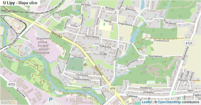 U Lípy - mapa ulice