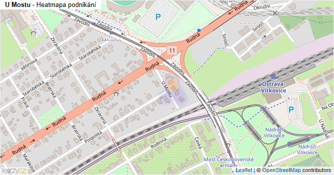 U Mostu - mapa podnikání
