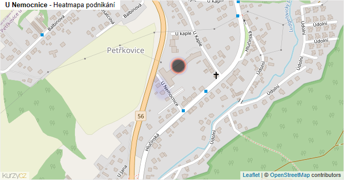 U Nemocnice - mapa podnikání