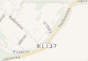 U Odry v obci Ostrava - mapa ulice