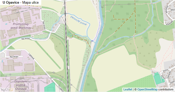 U Opavice - mapa ulice