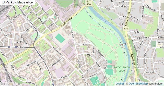 U Parku - mapa ulice