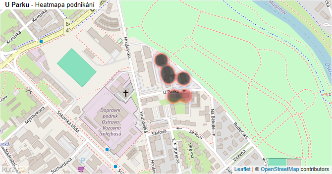 U Parku - mapa podnikání
