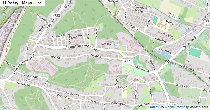 U Pošty - mapa ulice