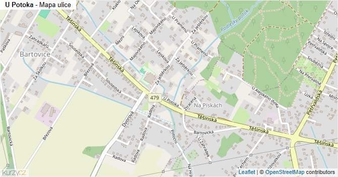 U Potoka - mapa ulice