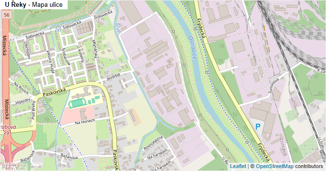U Řeky - mapa ulice