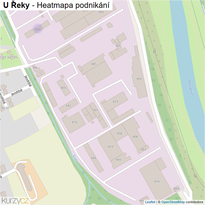 Mapa U Řeky - Firmy v ulici.