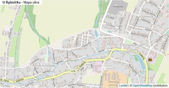 U Rybníčku - mapa ulice