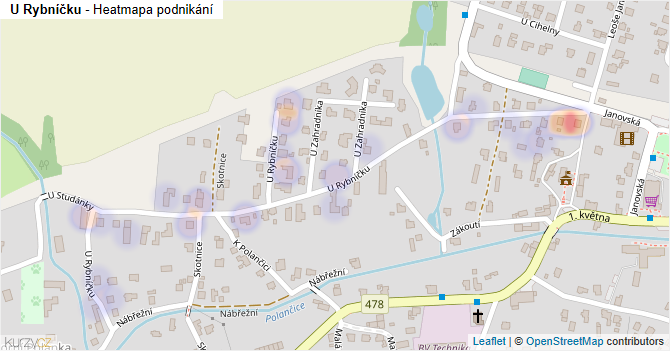 U Rybníčku - mapa podnikání