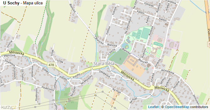 U Sochy - mapa ulice