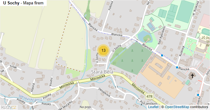 U Sochy - mapa firem