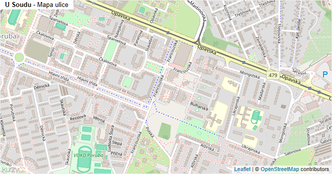U Soudu - mapa ulice