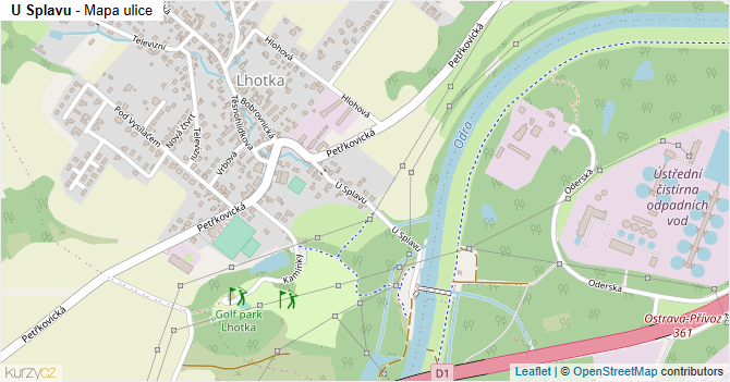 U Splavu - mapa ulice