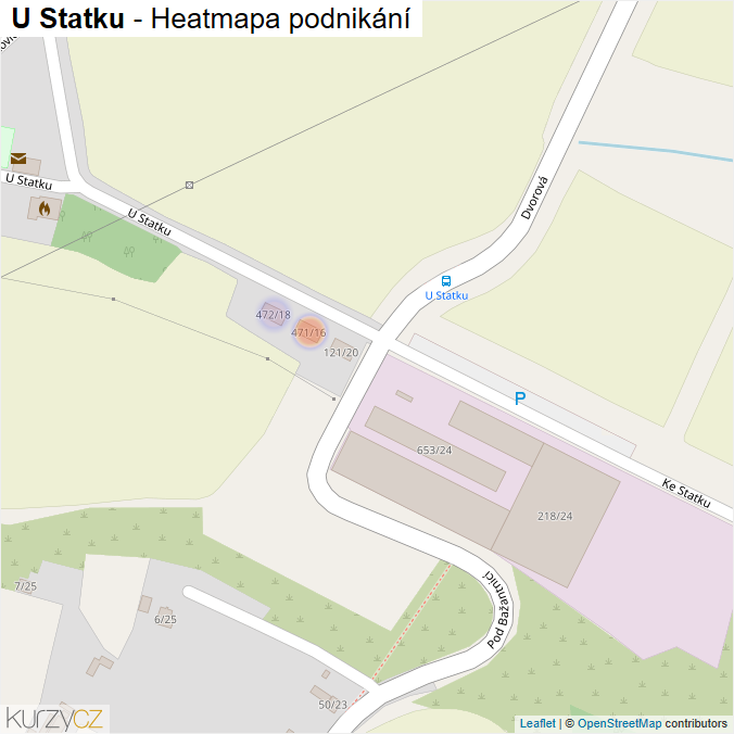 Mapa U Statku - Firmy v ulici.