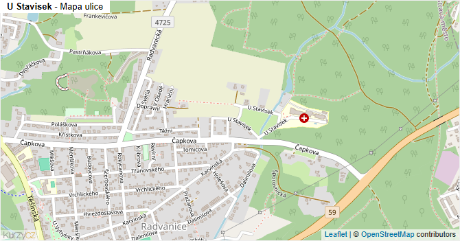 U Stavisek - mapa ulice