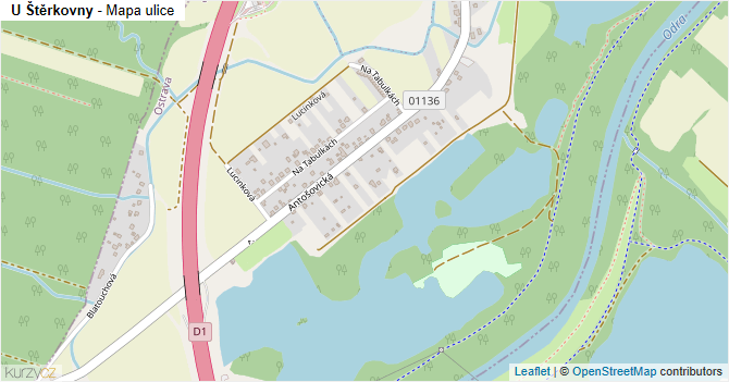 U Štěrkovny - mapa ulice