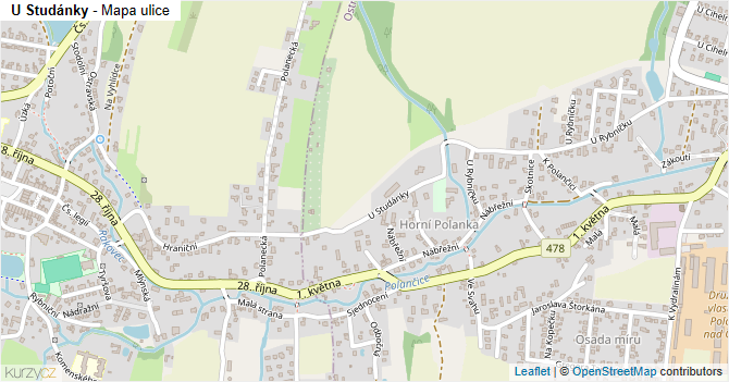 U Studánky - mapa ulice