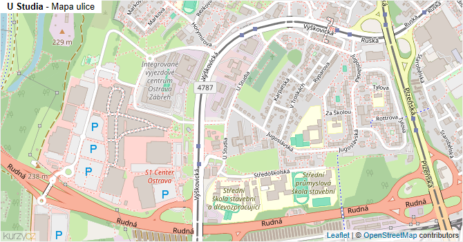 U Studia - mapa ulice