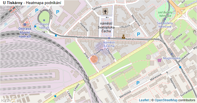 U Tiskárny - mapa podnikání