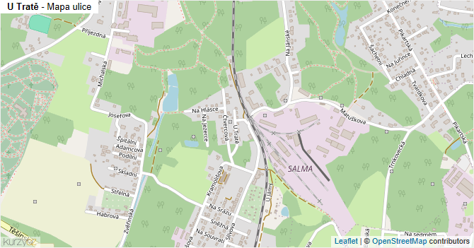 U Tratě - mapa ulice