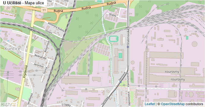U Učiliště - mapa ulice