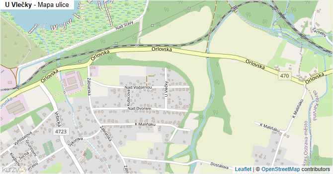 U Vlečky - mapa ulice