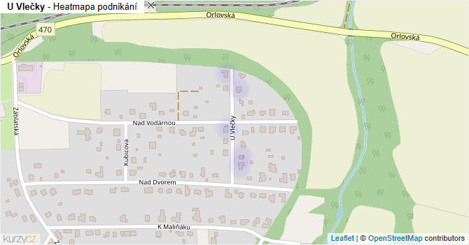 U Vlečky - mapa podnikání