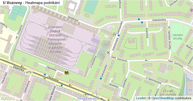 U Vozovny - mapa podnikání