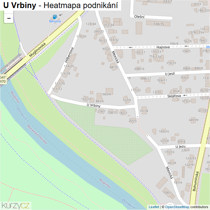 Mapa U Vrbiny - Firmy v ulici.