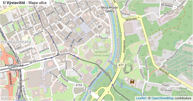 U Výstaviště - mapa ulice