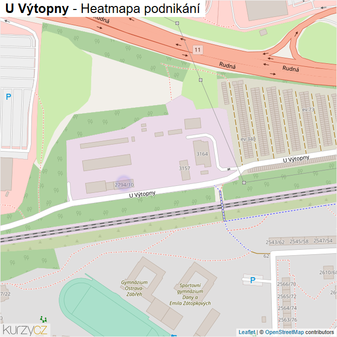 Mapa U Výtopny - Firmy v ulici.