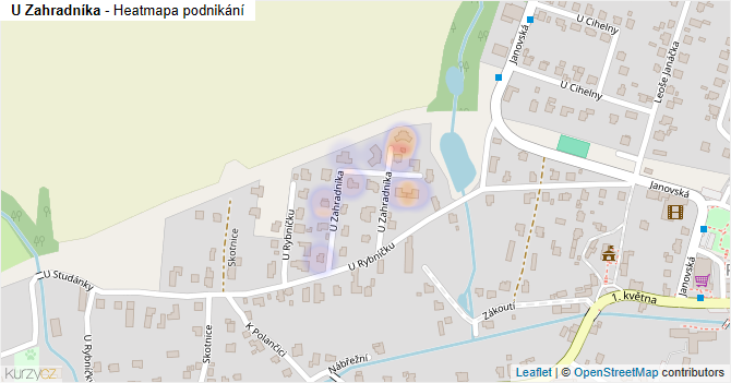 U Zahradníka - mapa podnikání