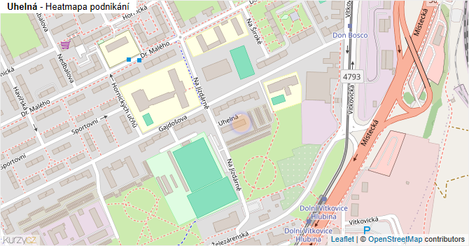 Uhelná - mapa podnikání