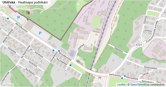 Uhlířská - mapa podnikání