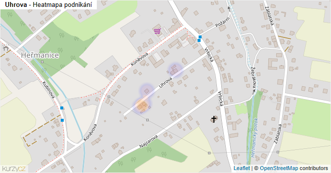 Uhrova - mapa podnikání