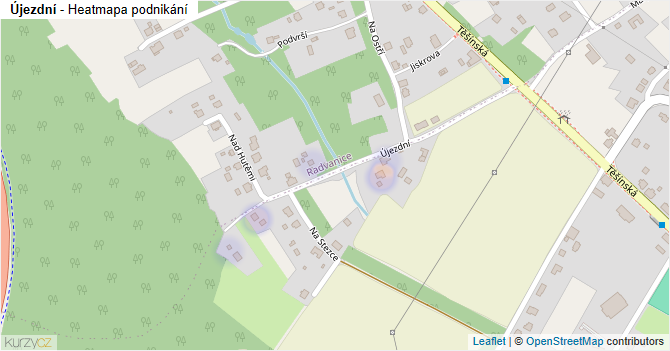 Újezdní - mapa podnikání