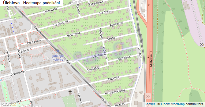 Úlehlova - mapa podnikání