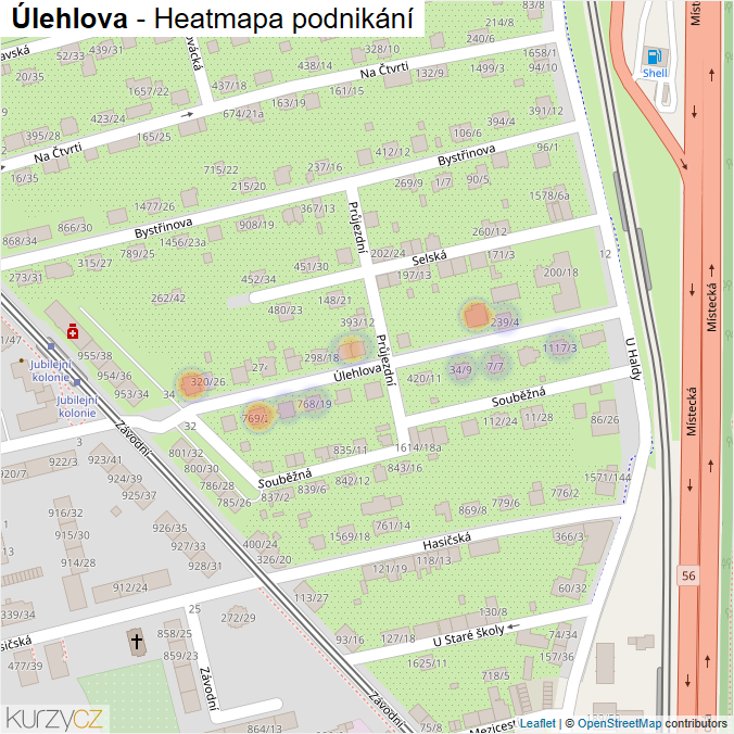 Mapa Úlehlova - Firmy v ulici.