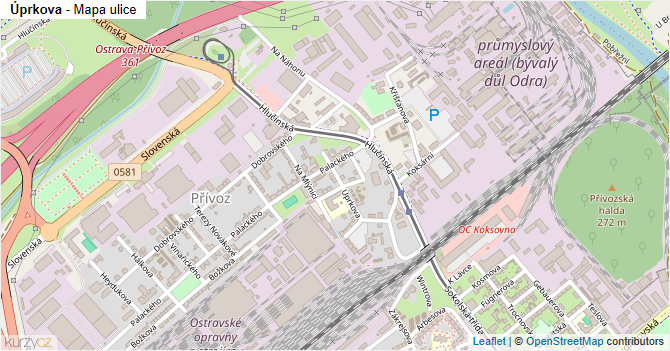 Úprkova - mapa ulice
