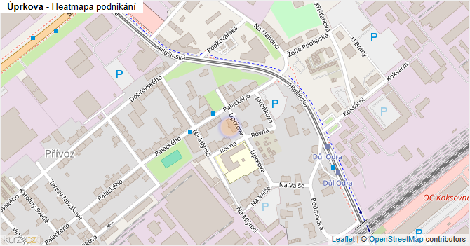 Úprkova - mapa podnikání