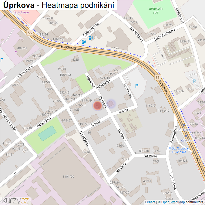 Mapa Úprkova - Firmy v ulici.