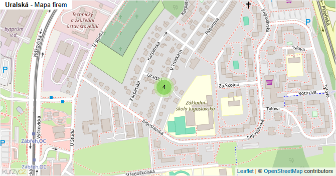 Uralská - mapa firem