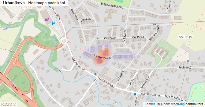 Urbaníkova - mapa podnikání