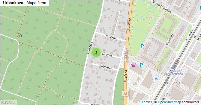 Urbánkova - mapa firem