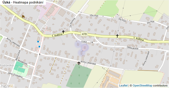 Úzká - mapa podnikání