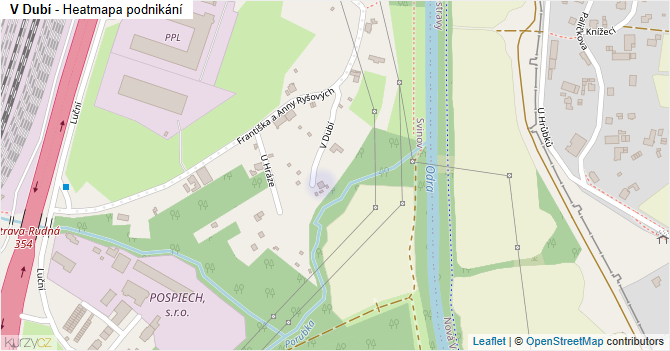 V Dubí - mapa podnikání